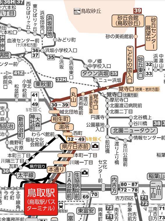 (39)鳥取砂丘線路線図