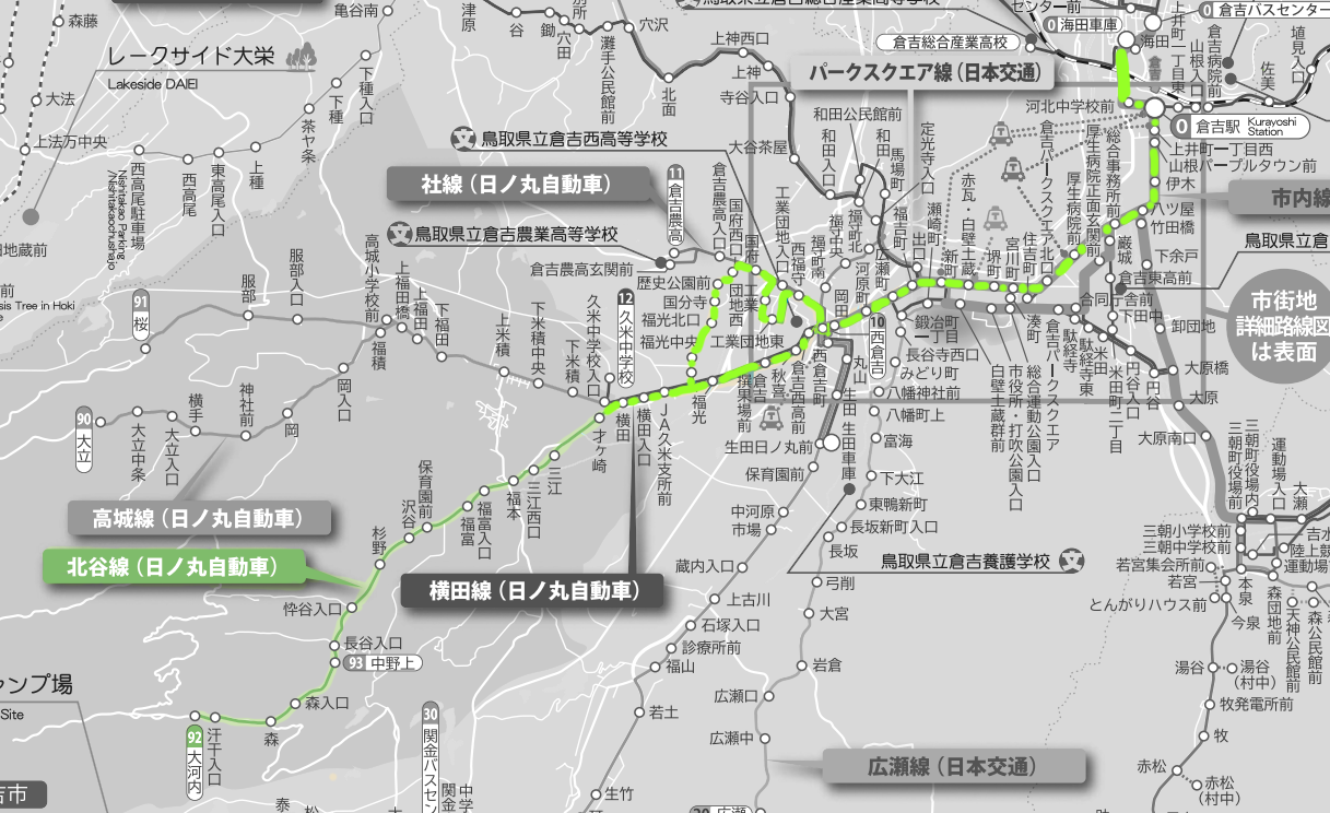 (92)北谷線路線図