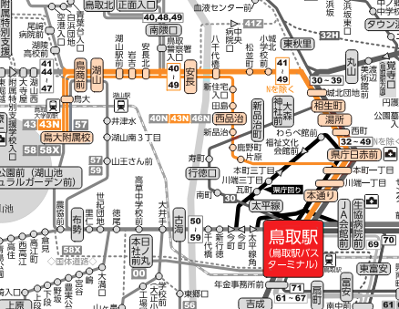 (43)鳥取大学線（相生町・西品治）路線図