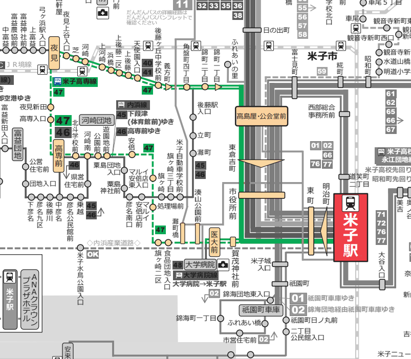 (47)米子高専線路線図