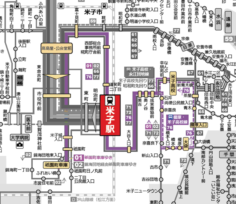 (76)榎原・米子高校線路線図